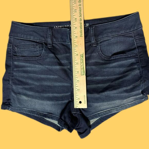 America Eagle High Rise Women's Navy/Blue Shorts Size 10 Super Super Stretch - Picture 5 of 7